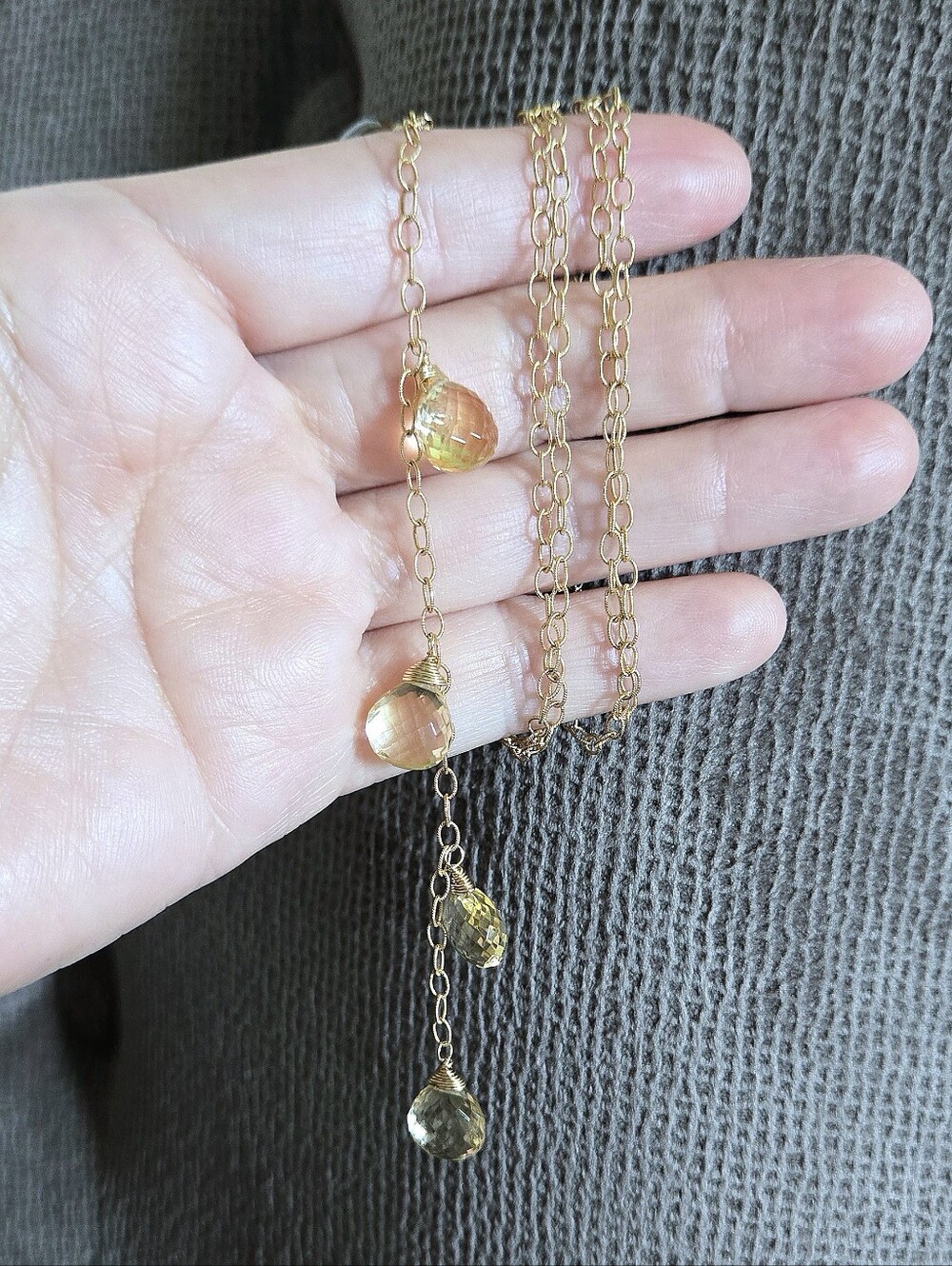 Gold💛 Necklace With Citrine🧡 Gemstones💎 - NWOT - Picture 3 of 16